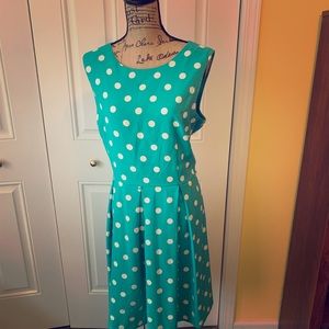 Beautiful blue/green polka dot dress